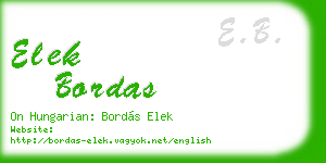 elek bordas business card