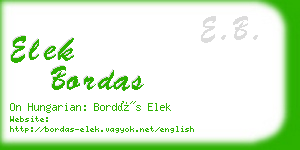 elek bordas business card